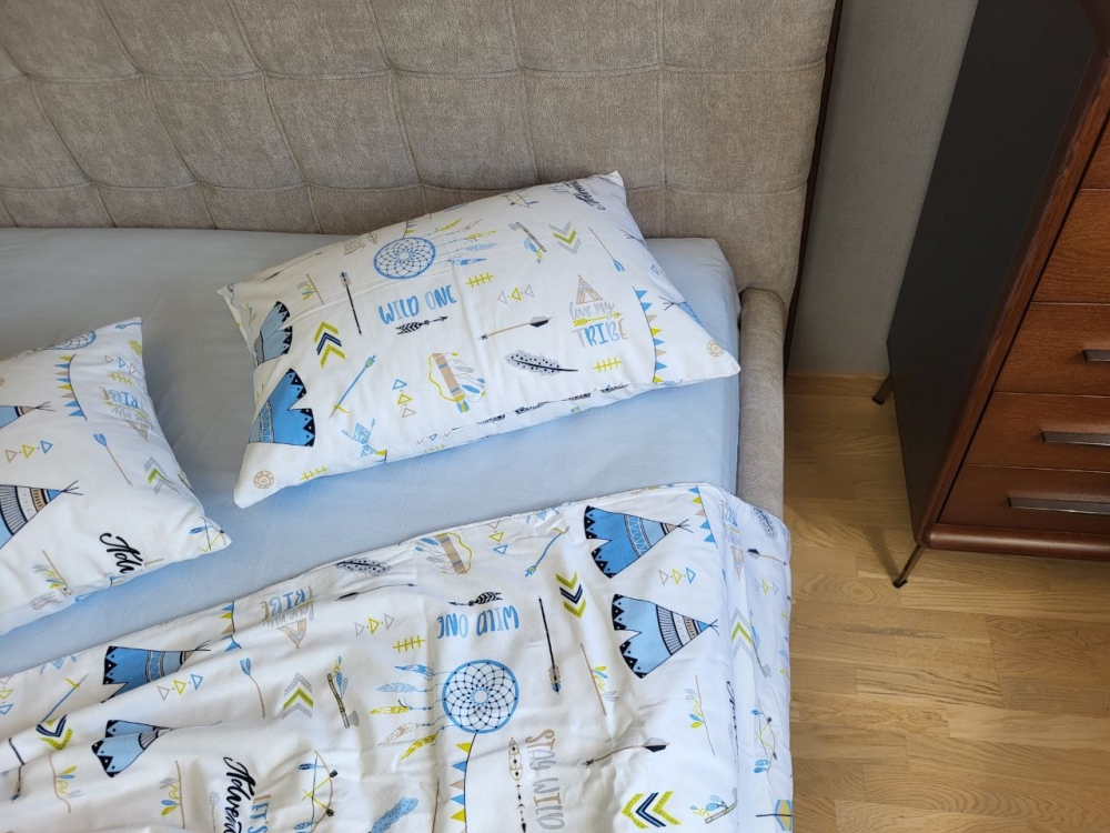 Постільна білизна Вігвам/блакитний, Turkish flannel (Підлітковий) - Зображення 4