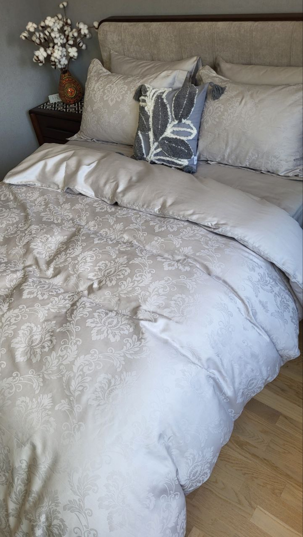 Сатин JACQUARD, TIARA GREY (Сім. на рез.) - Зображення 5