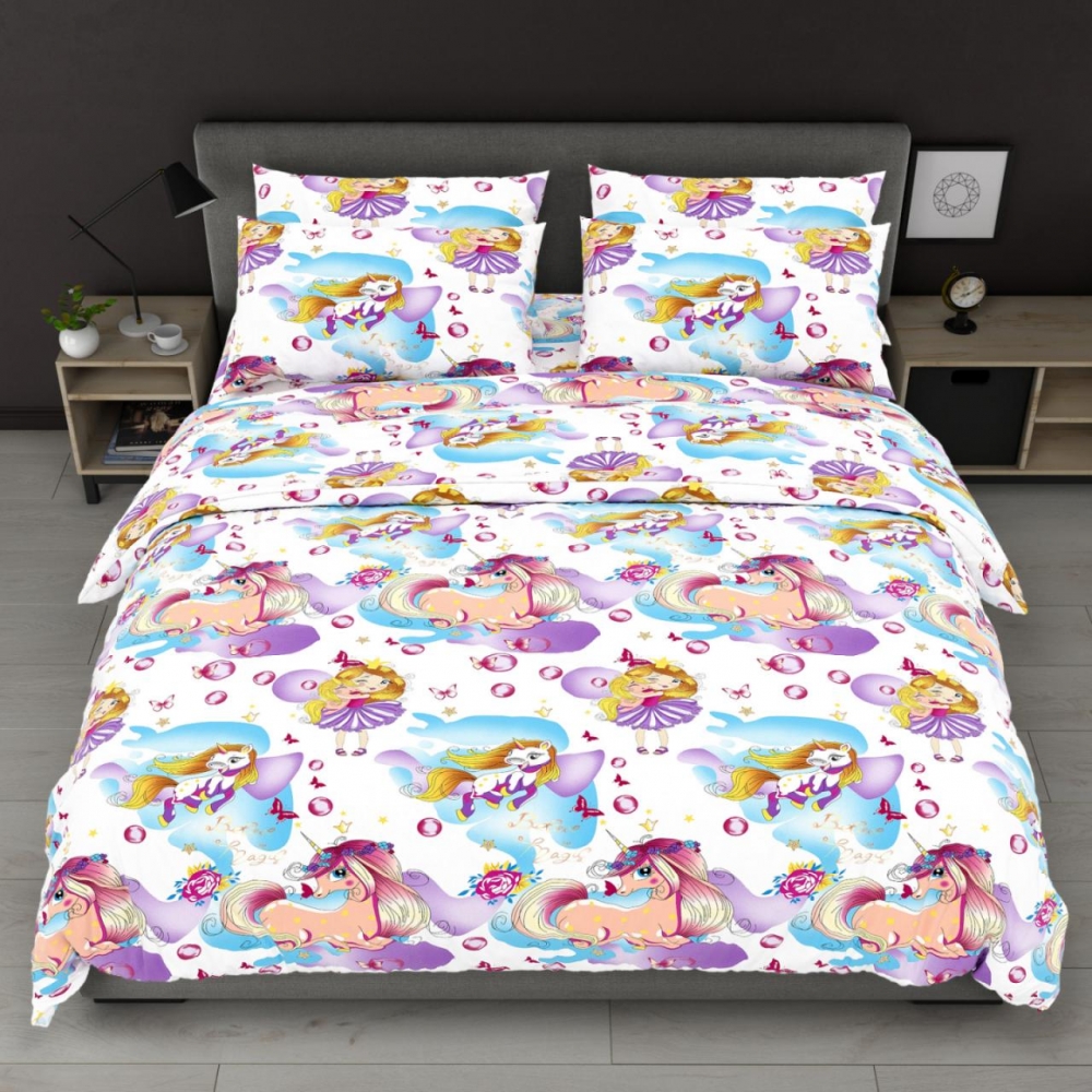 Постільна білизна Принцеса єдинорогів, бязь (Полуторний)