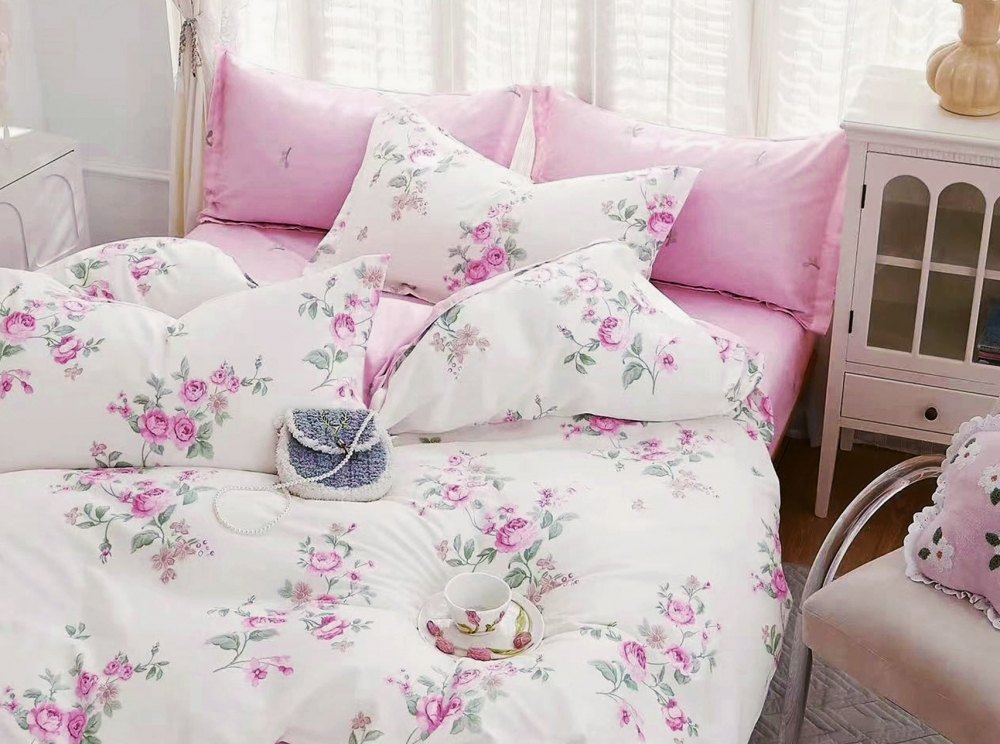 Постільна білизна Троянди, сатин (Полуторний)