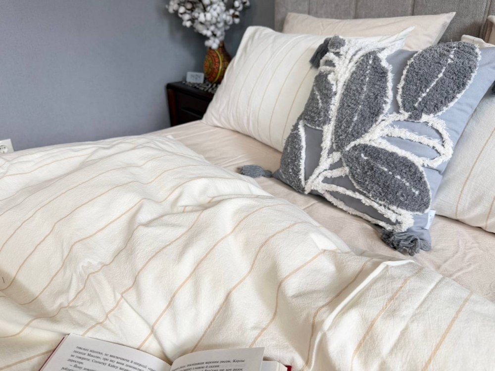 Постільна білизна Lonely+Creamy Beige, Washed Cotton (Двосп. на рез.) - Зображення 4