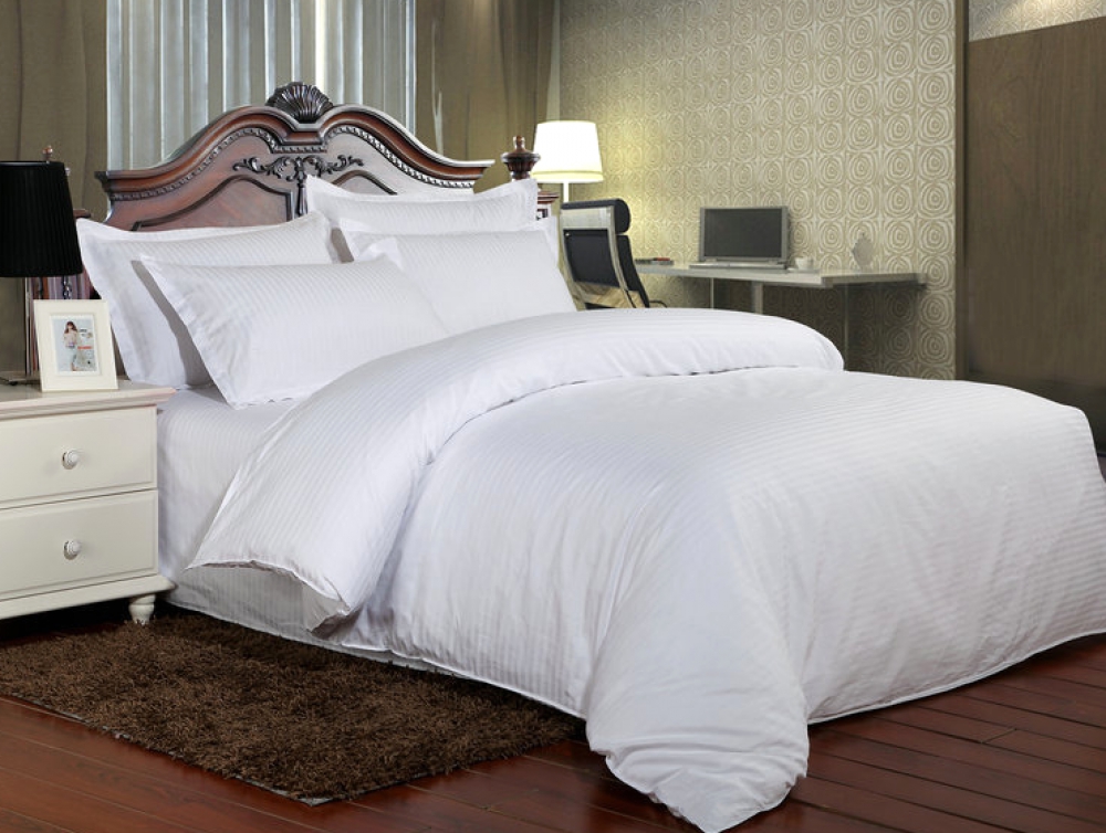 Постільна білизна Сатин Stripe PREMIUM VIP, WHITE 1/1см (Сімейний)