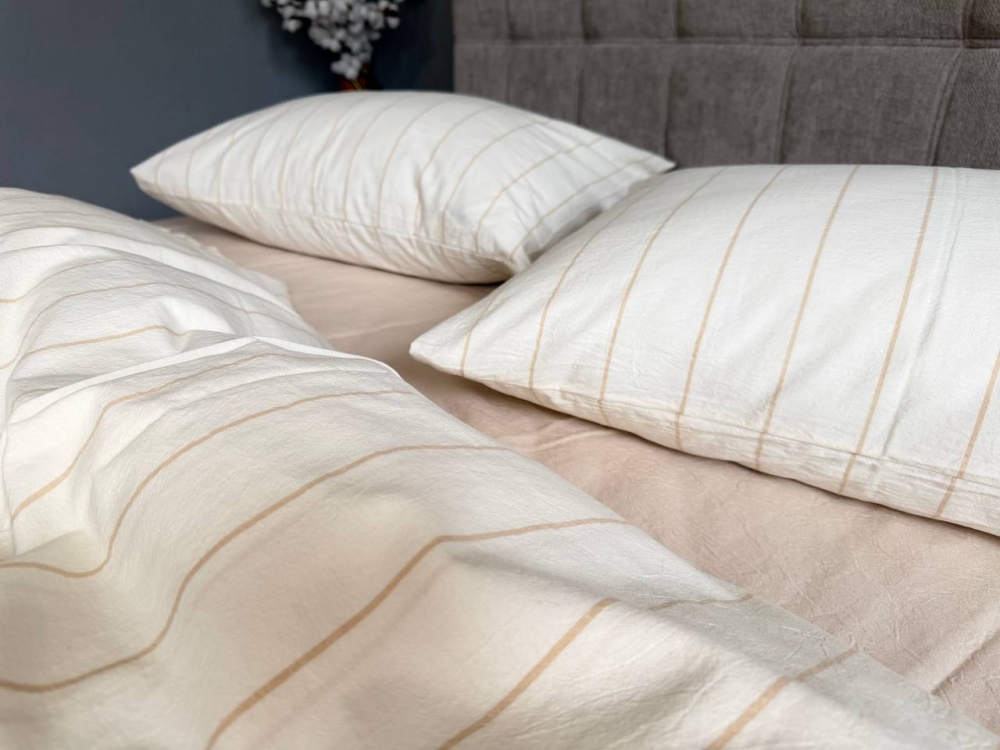 Постільна білизна Lonely+Creamy Beige, Washed Cotton (Євро на рез.) - Зображення 6