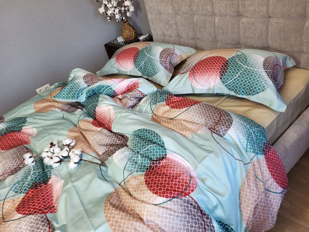 Постільна білизна Сатин PREMIUM, TOLEDO COLORFUL підк. Цільн. (Двосп. на рез.)