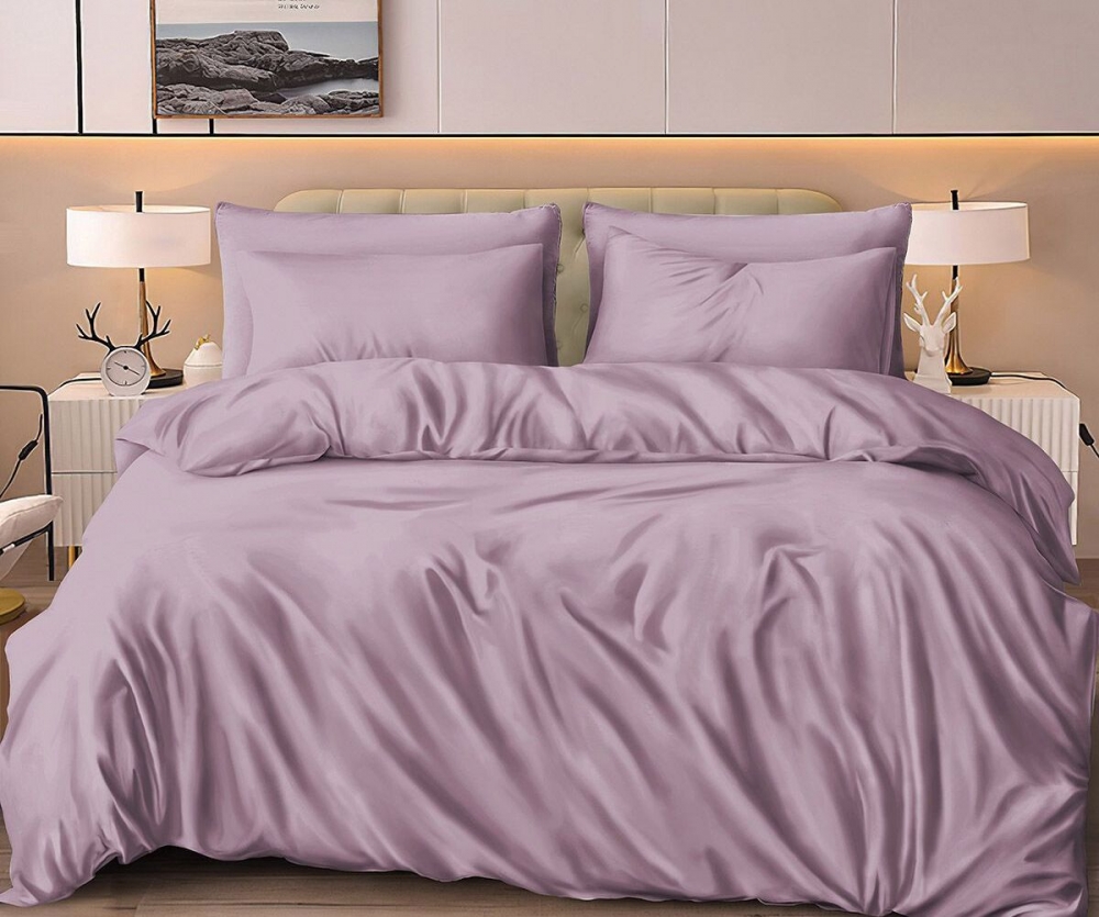 Постільна білизна Сливовий, ранфорс (Полуторний)