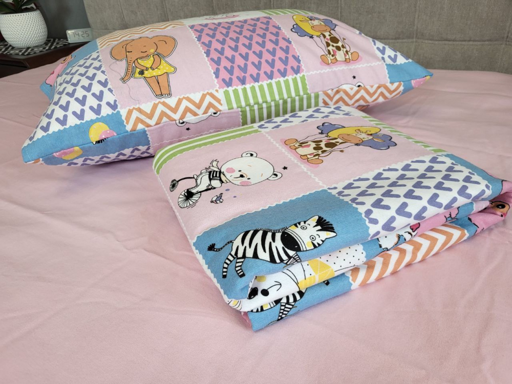 Постільна білизна Звірята/рожевий, Turkish flannel (Сімейний) - Зображення 5