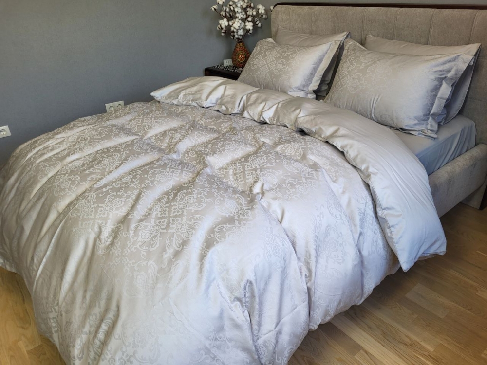 Постільна білизна Сатин JACQUARD, CASPE GREY нав 50*70см (Двосп. на рез.) - Зображення 3