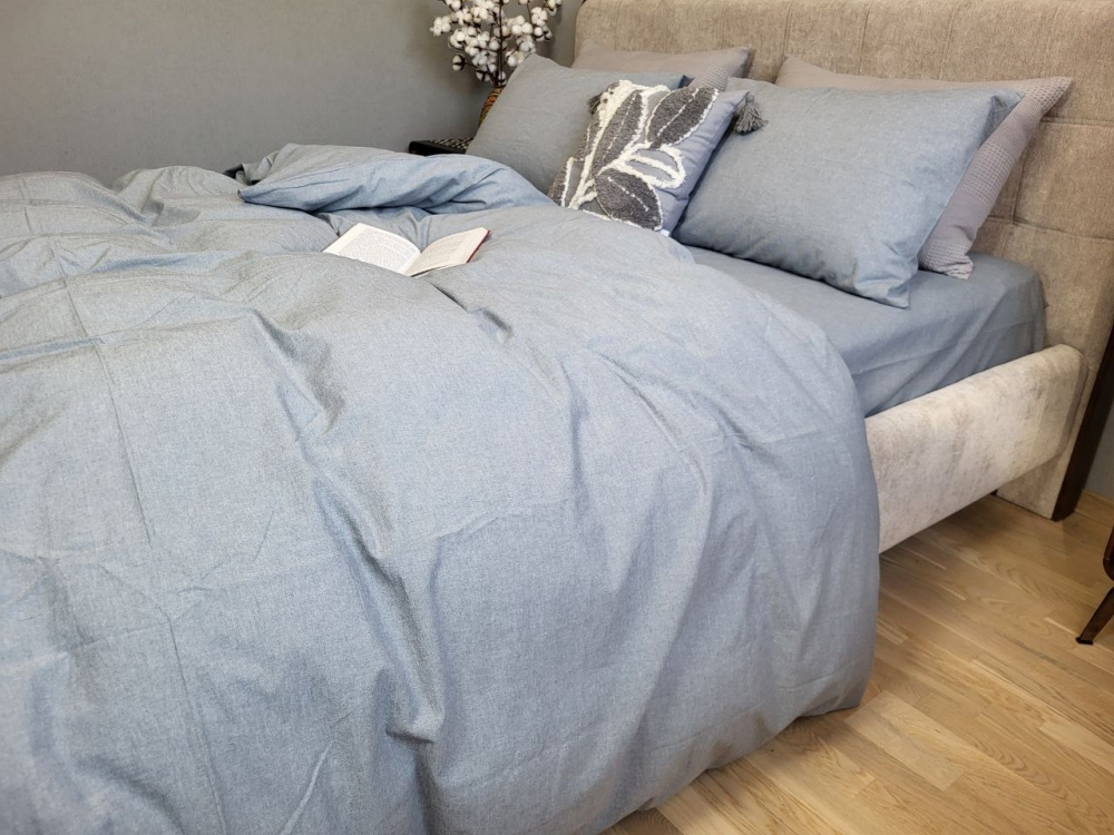 Постільна білизна Slate Gray, Washed Cotton W1011 (Євро) - Зображення 2