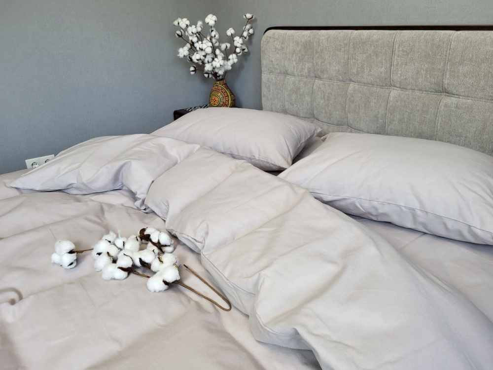 Постільна білизна Сірий мусон S146, Turkish flannel (Євро на резин.) - Зображення 3