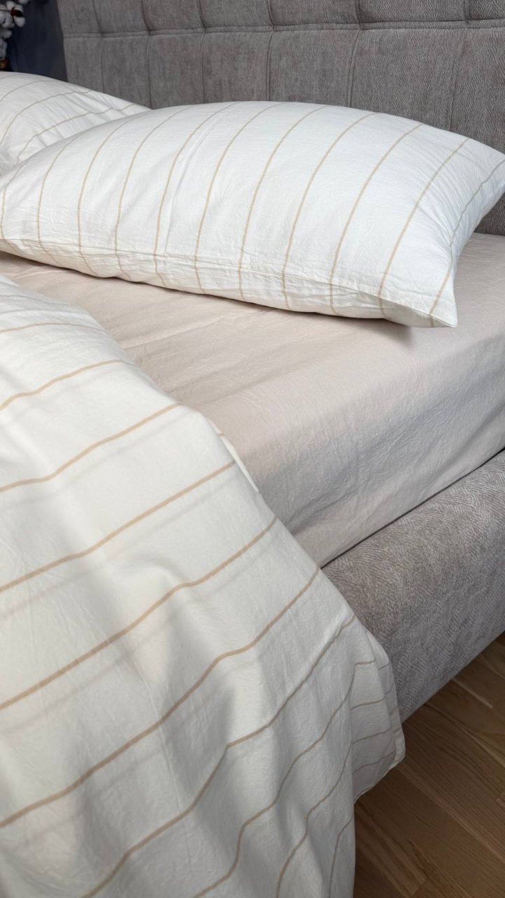 Постільна білизна Lonely+Creamy Beige, Washed Cotton (Євро на рез.) - Зображення 7