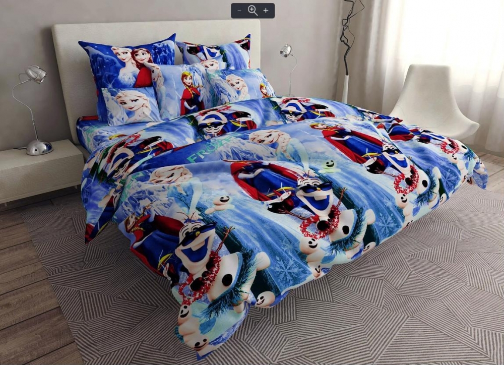 Постільна білизна Різдво з Олафом, бязь (Євро)