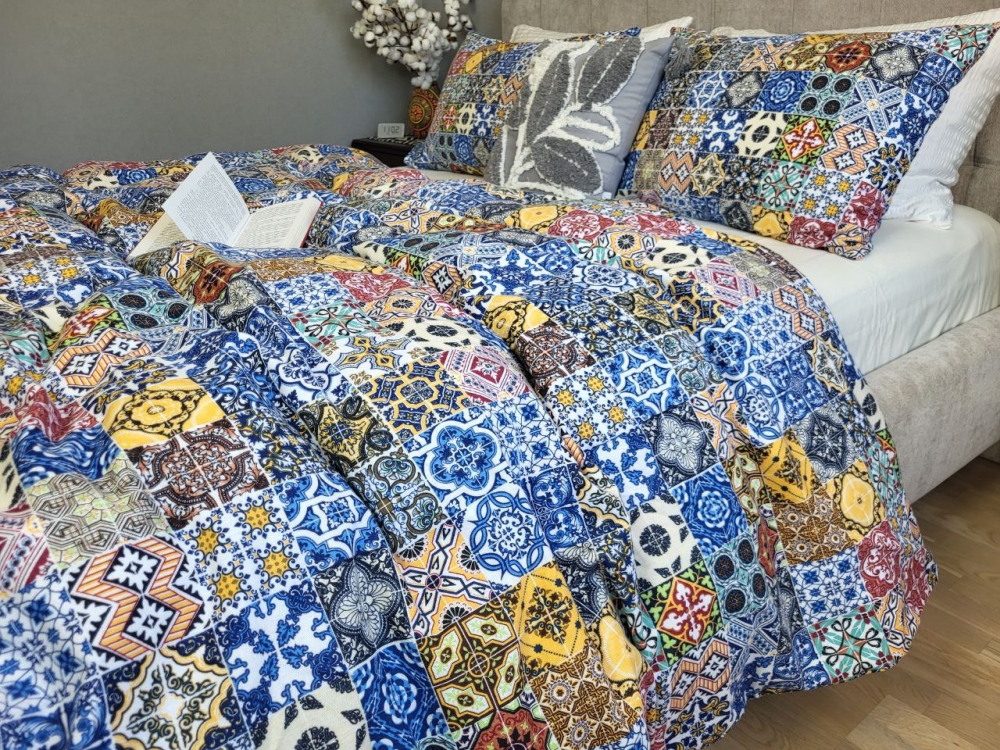 Постільна білизна Мозаїка NEW/шампань, Turkish flannel (Полут. на рез.) - Зображення 3