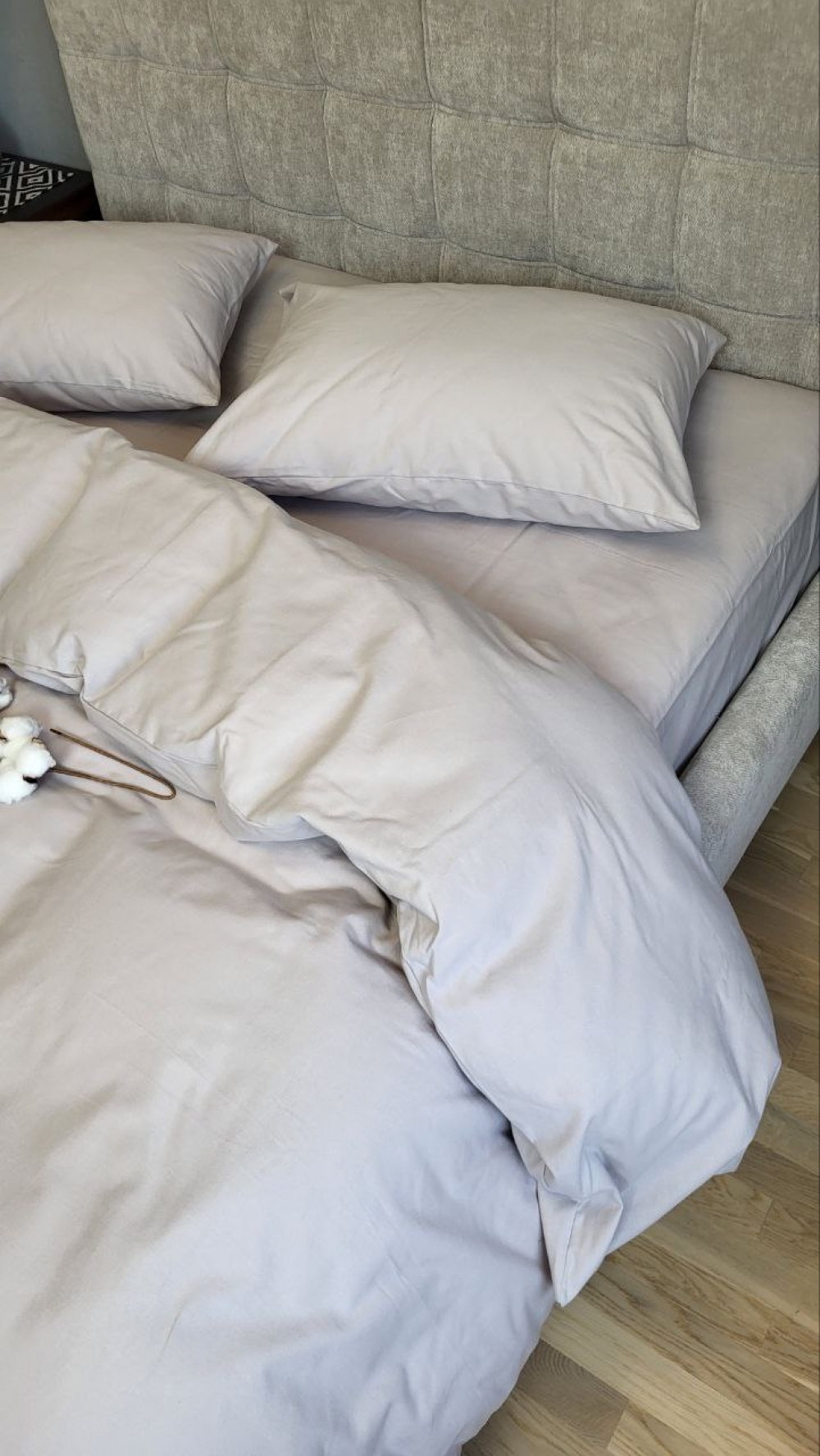 Постільна білизна Сірий мусон S146, Turkish flannel (Сімейний) - Зображення 5