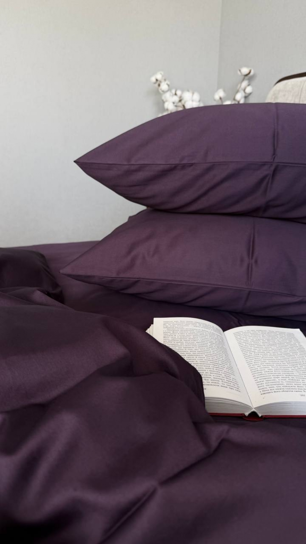 Постільна білизна Сливовий SD-3316, сатин LUX (Двосп. на рез.) - Зображення 2