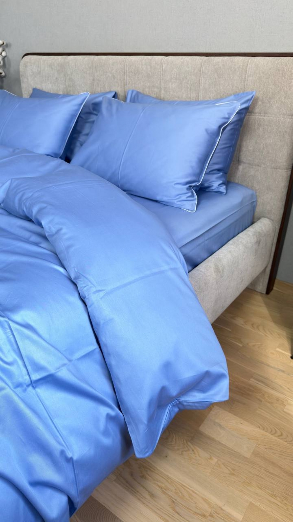 Постільна білизна Блакитний SD-3919, сатин LUX нав. з кантом (Двосп. на рез.) - Зображення 7