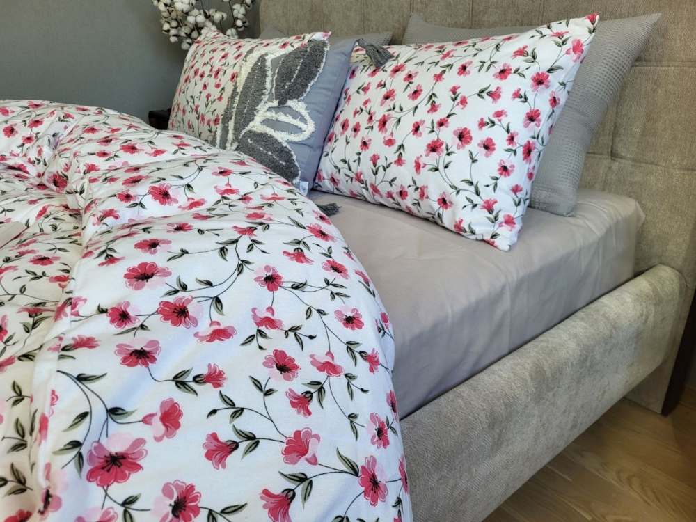 Постільна білизна Мія/сірий мусон, Turkish flannel (Сім. на резин.) - Зображення 4