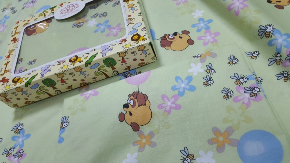 Постільна білизна Вінні салатов., бязь (Сімейний)