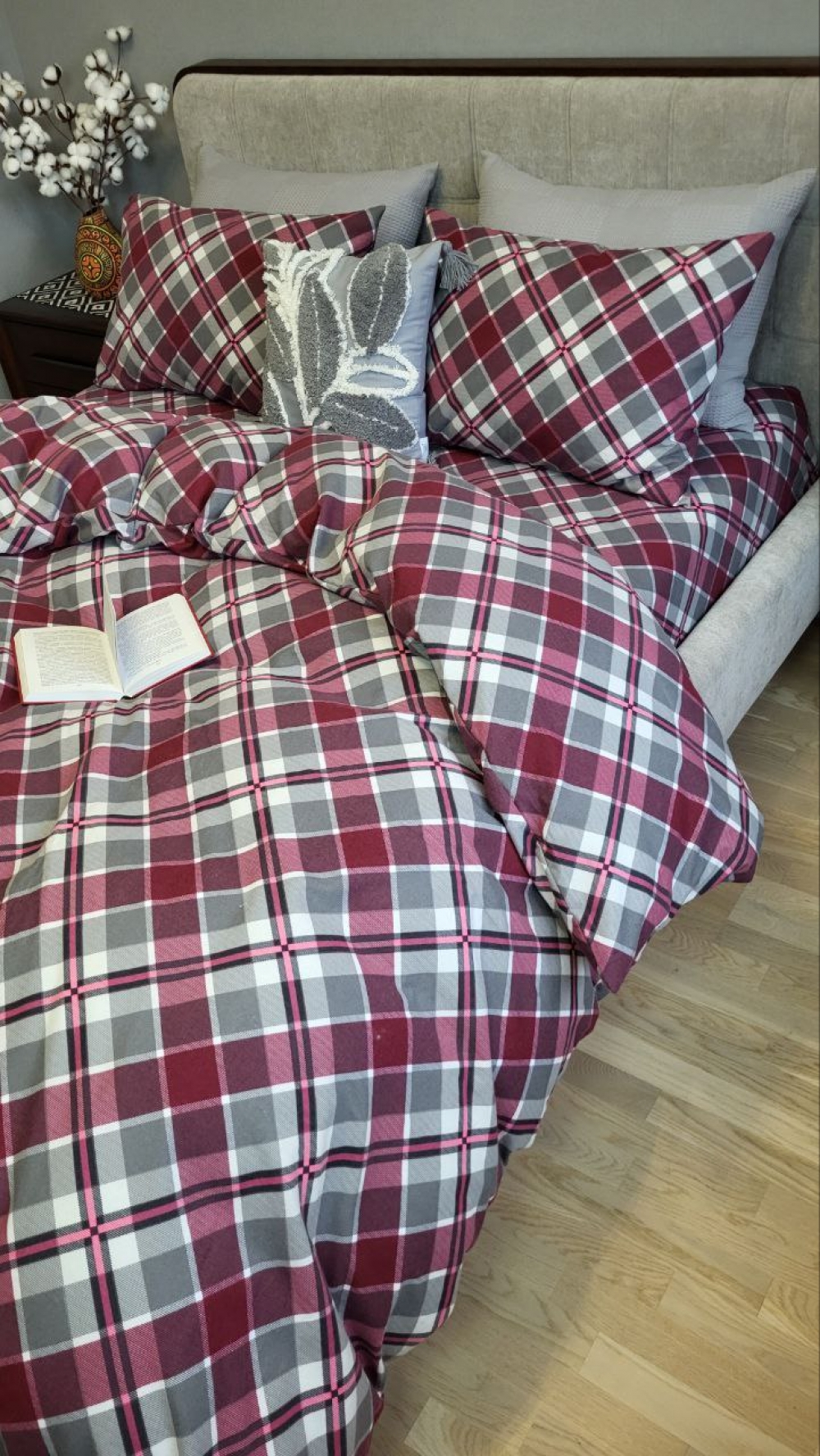 Постільна білизна Крафт бордо, Turkish flannel (Полут. на рез.) - Зображення 6