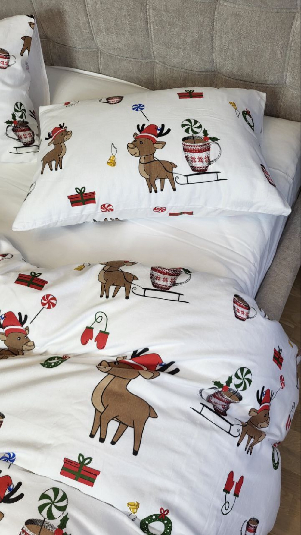 Постільна білизна Гостинці/білий, Turkish flannel (Полуторний) - Зображення 3