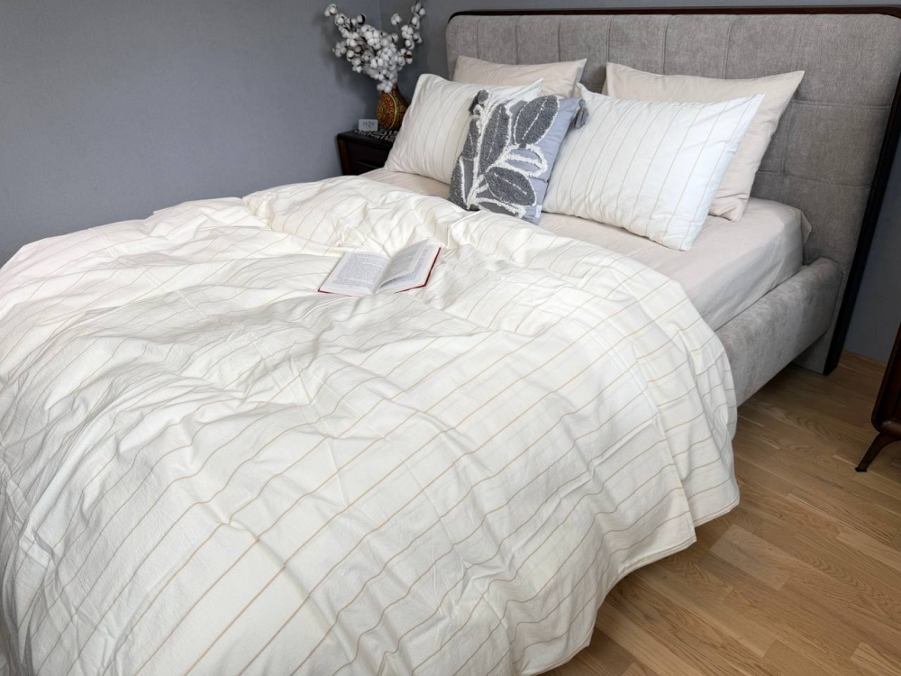 Постільна білизна Lonely+Creamy Beige, Washed Cotton (Полуторний) - Зображення 7