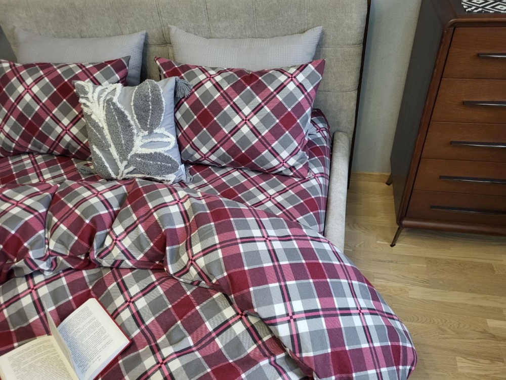 Постільна білизна Крафт бордо, Turkish flannel (Двосп. на рез.)