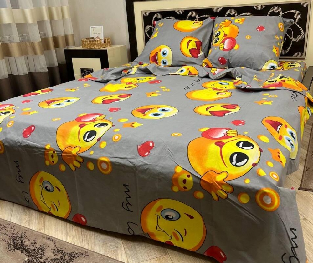 Постельное белье Emoji из бязи двуспальное — изображение 2