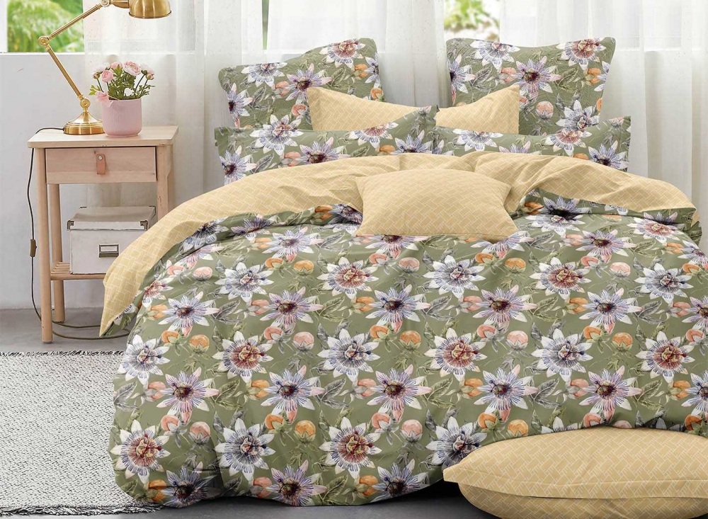 Постільна білизна Фісташка, сатин (Двоспальний)