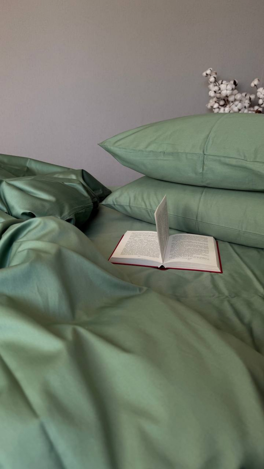 Постільна білизна Пастельний зелений SD-5907, сатин LUX (Сімейний) - Зображення 7