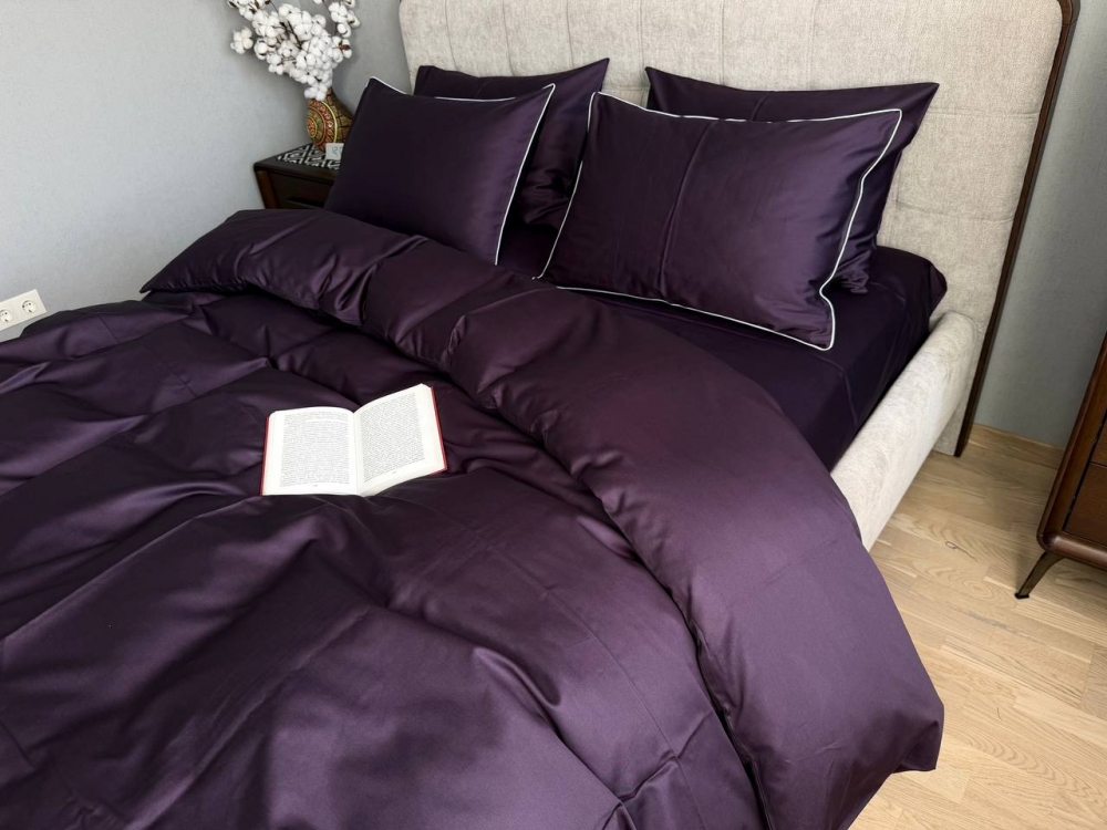 Постільна білизна Сливовий SD-3316, сатин LUX (Двосп. на рез.) - Зображення 3
