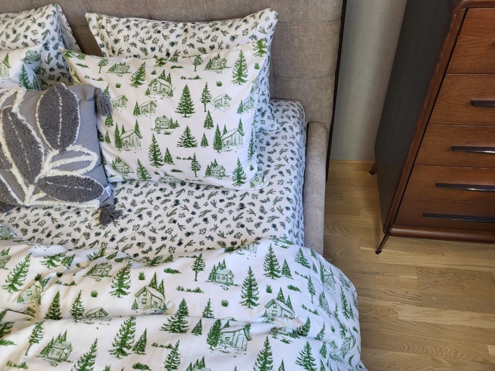Постільна білизна Смерека/аромат лісу, Turkish flannel (Двоспальний)