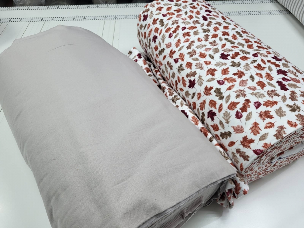 Постільна білизна Багряна осінь/сірий мусон, Turkish flannel (Сім. на резин.) - Зображення 3