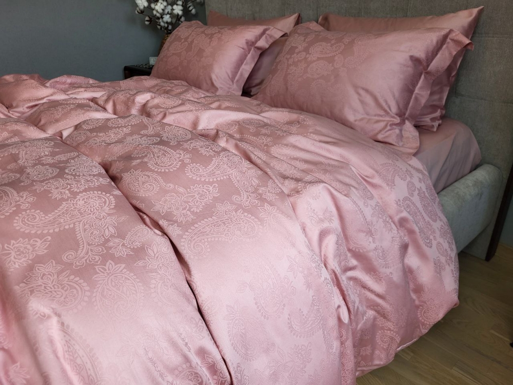 Постільна білизна Сатин JACQUARD, PAISLEY POWDER (Полут. на рез.)