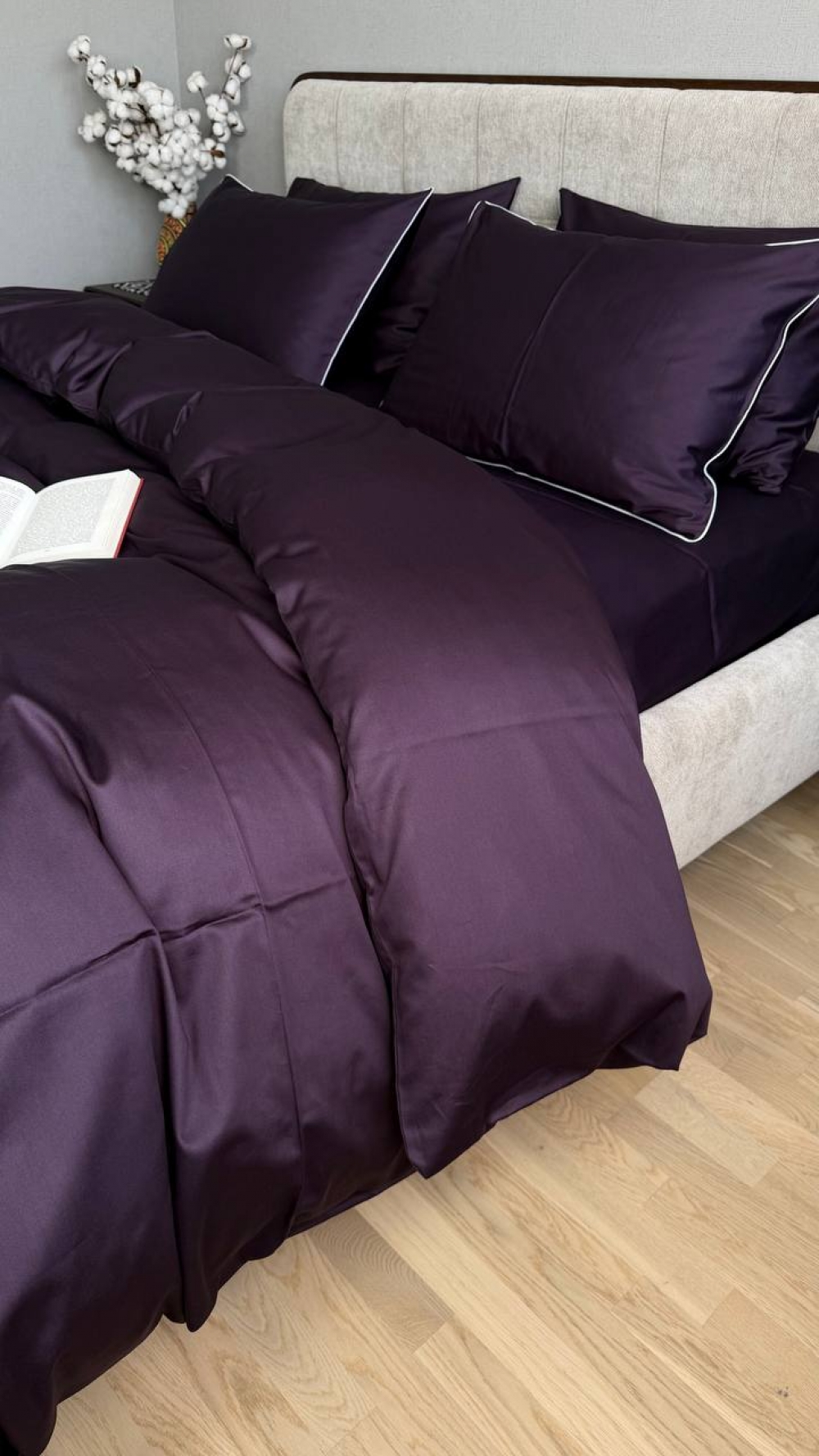 Постільна білизна Сливовий SD-3316, сатин LUX (Двосп. на рез.) - Зображення 4