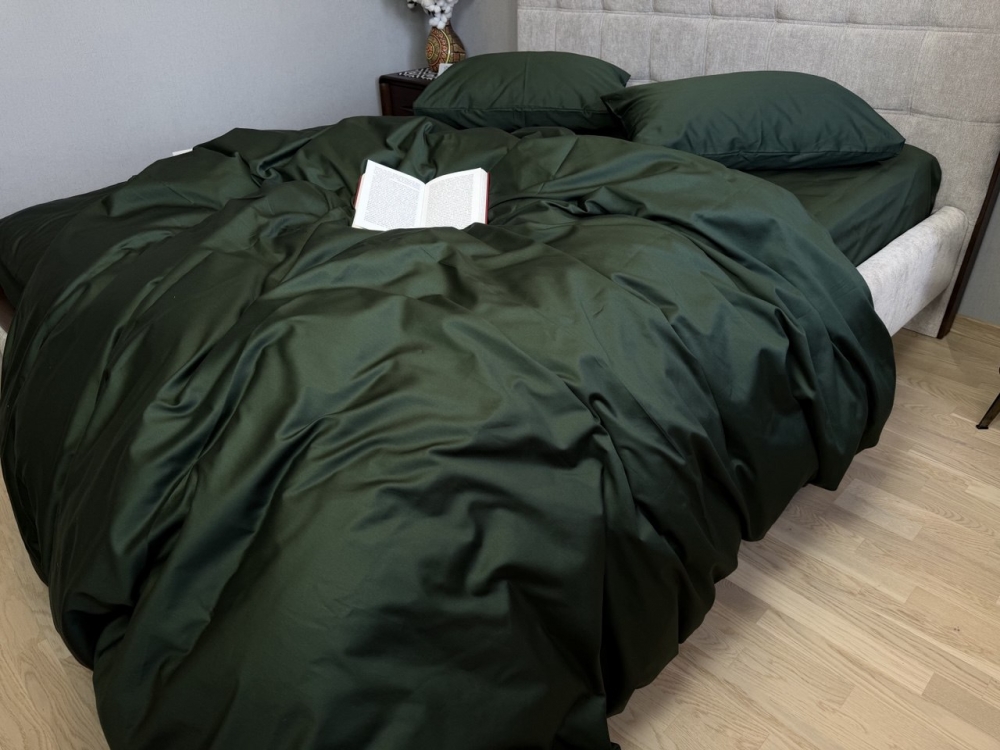 Постільна білизна Смарагдовий SD-5918, сатин LUX (Полут. на рез.)