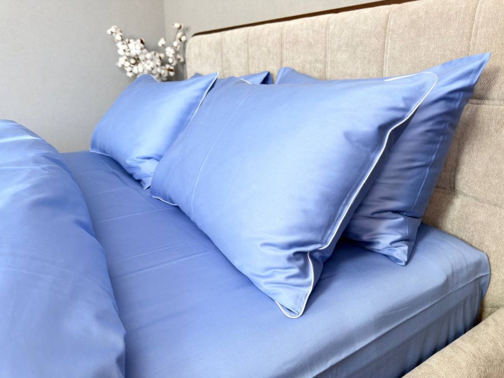 Постільна білизна Блакитний SD-3919, сатин LUX (Полуторний) - Зображення 6