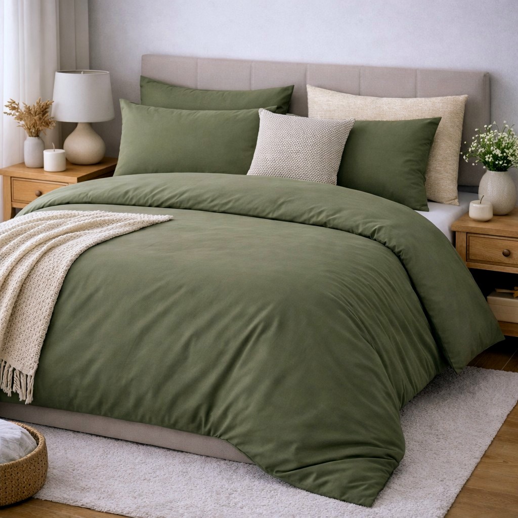 Постільна білизна Хакі S133, Turkish flannel (Євро на резин.)