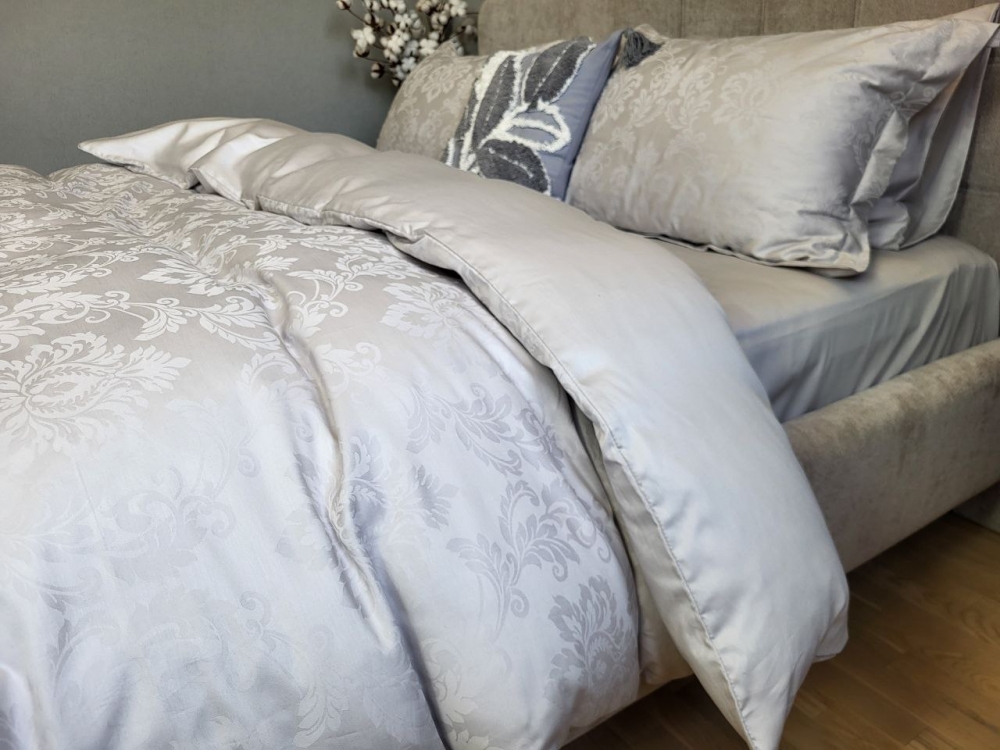 Постільна білизна Сатин JACQUARD, TIARA GREY (Євро)