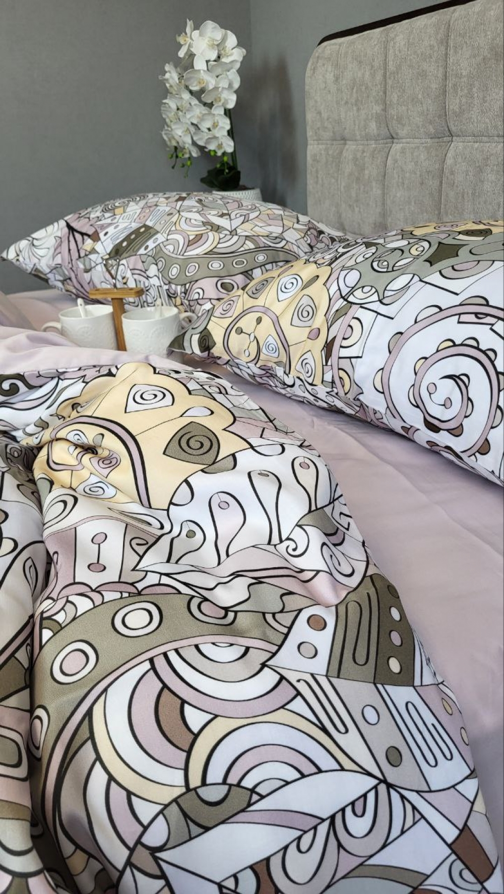 Постільна білизна Сатин PREMIUM, ILLUSION підк. двустор. (Євро) - Зображення 5