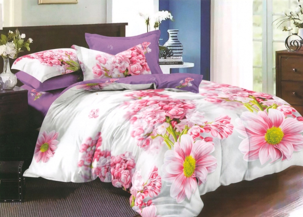 Постільна білизна Бузок, сатин (Двоспальний)