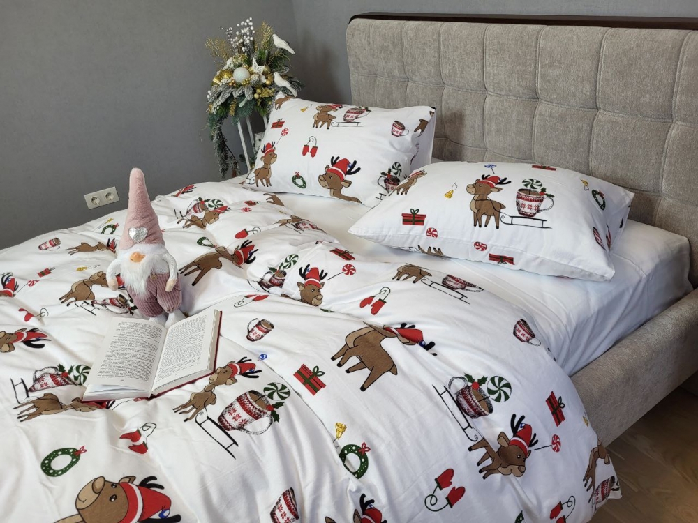 Постільна білизна Гостинці/білий, Turkish flannel (Полуторний) - Зображення 4