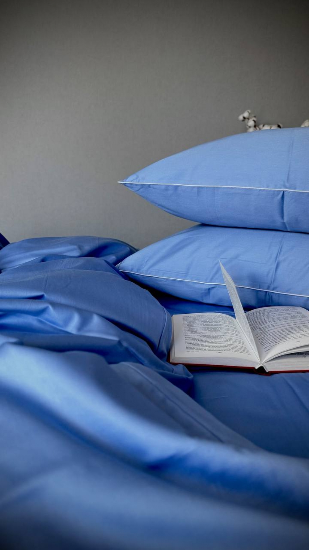 Постільна білизна Блакитний SD-3919, сатин LUX нав. з кантом (Двосп. на рез.)