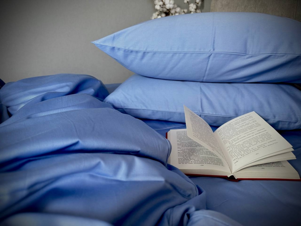 Постільна білизна Блакитний SD-3919, сатин LUX (Полуторний) - Зображення 5