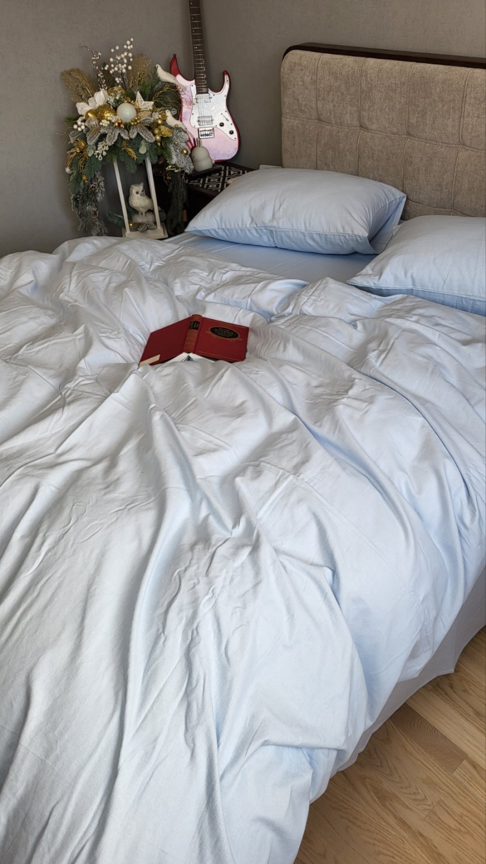 Постільна білизна Блакитний, Turkish flannel (Двоспальний) - Зображення 3