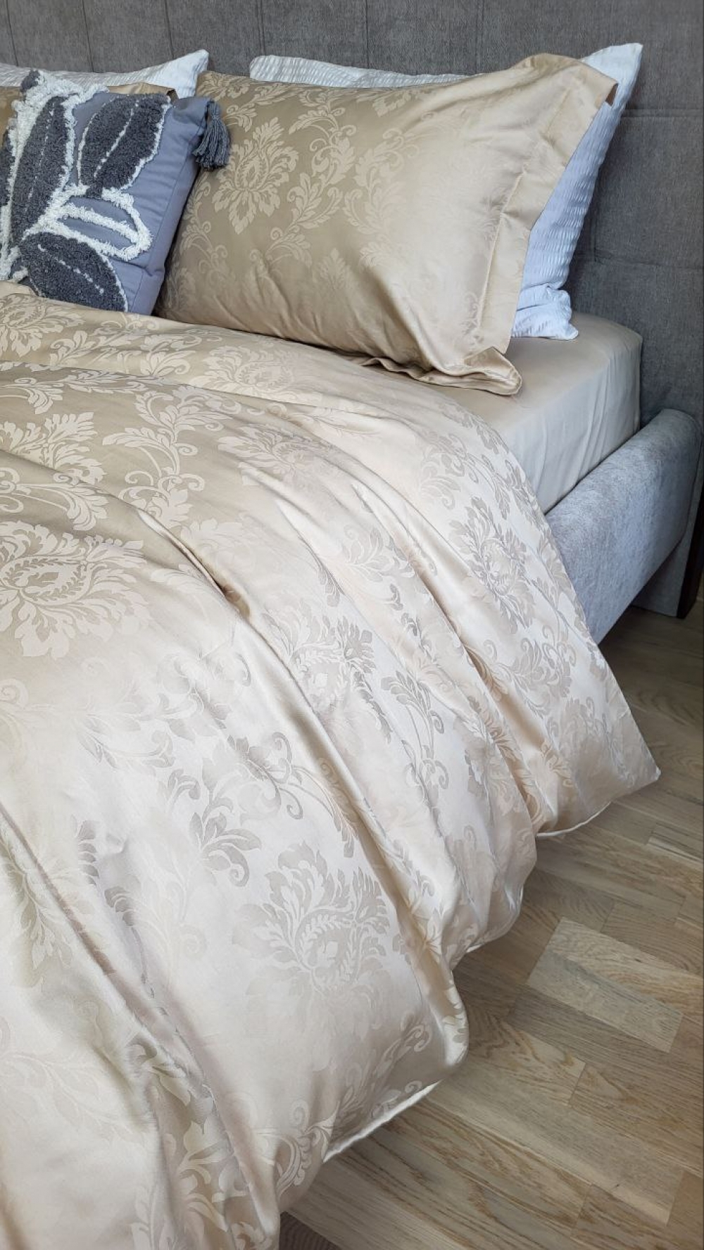 Сатин JACQUARD, TIARA BEIGE (Сім. на рез.) - Зображення 6