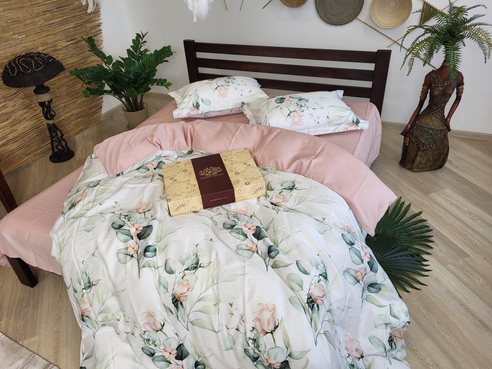 Постільна білизна Сатин PREMIUM, NOVEL LIGHT PINK (Двосп. на рез.) - Зображення 3