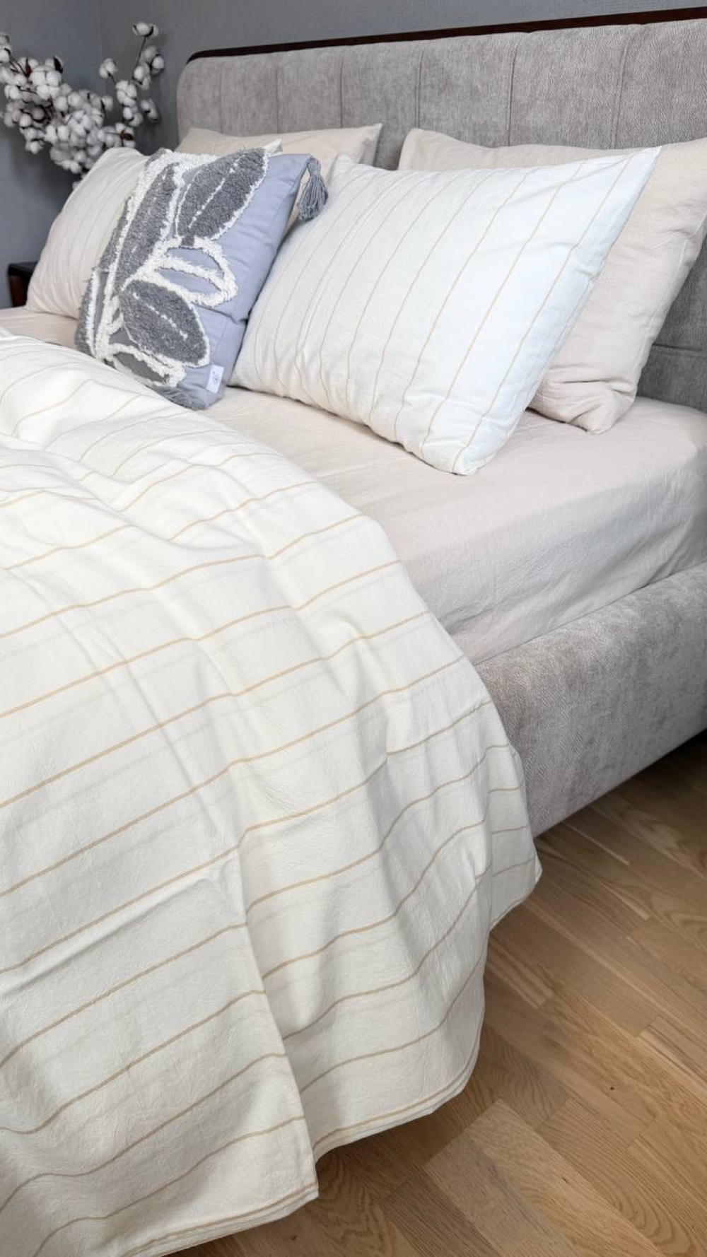 Постільна білизна Lonely+Creamy Beige, Washed Cotton (Євро на рез.) - Зображення 3