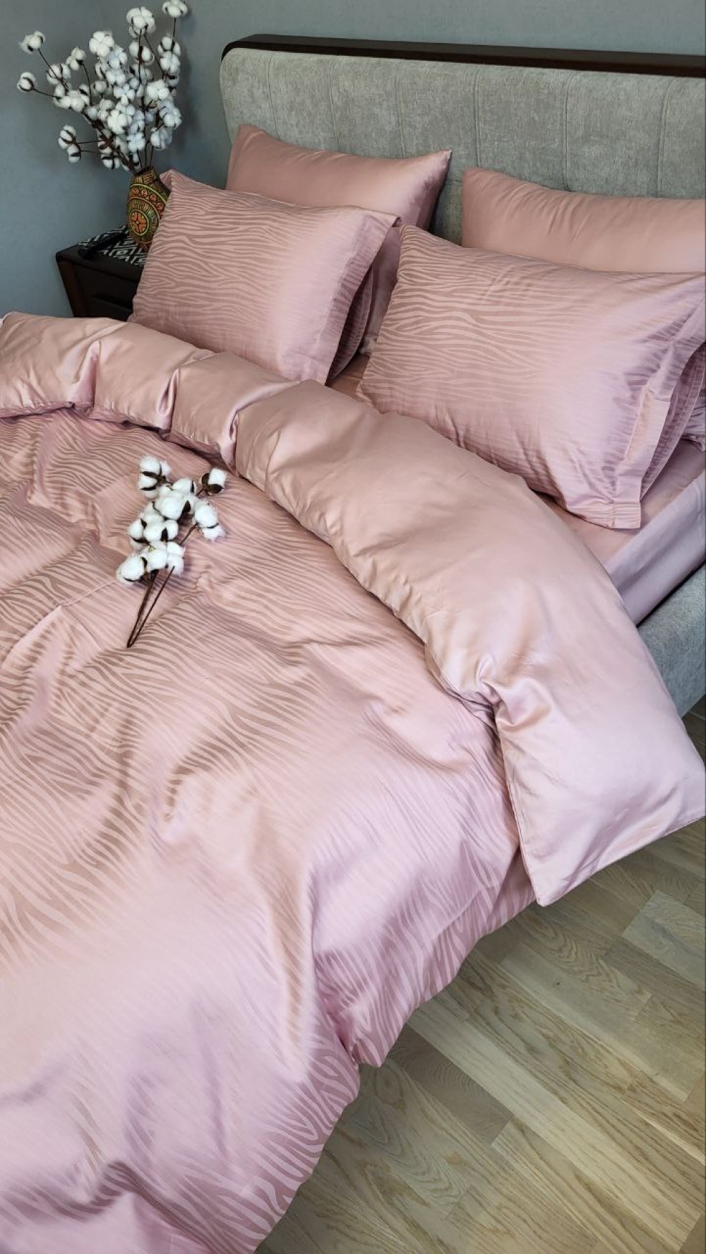 Постільна білизна Сатин JACQUARD, WAVE POWDER (Євро) - Зображення 2