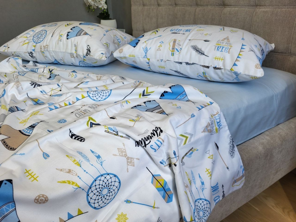 Постільна білизна Вігвам/блакитний, Turkish flannel (Дитячий на рез.)