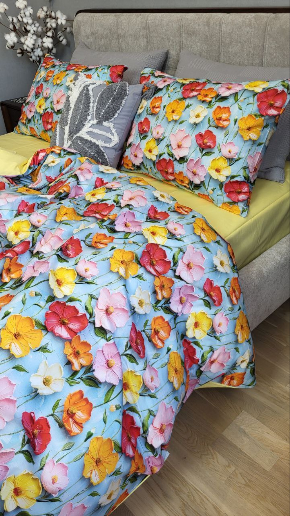 Постільна білизна Акварель, cotton 5D (Двоспальний) - Зображення 6