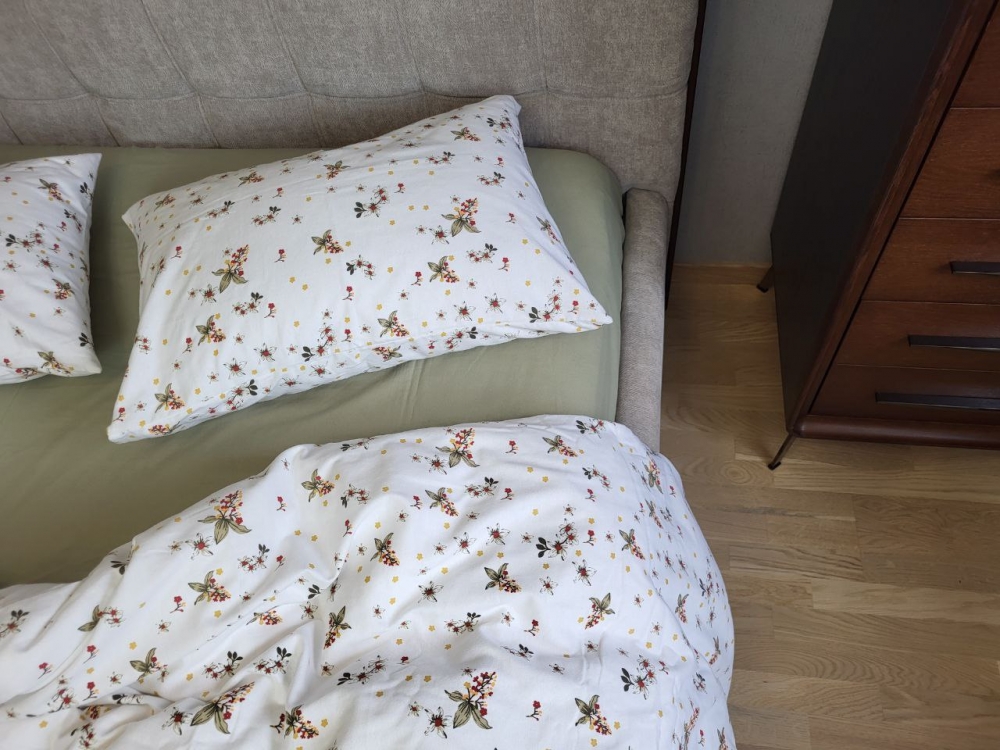 Постільна білизна Соната/фісташка, Turkish flannel (Полуторний)